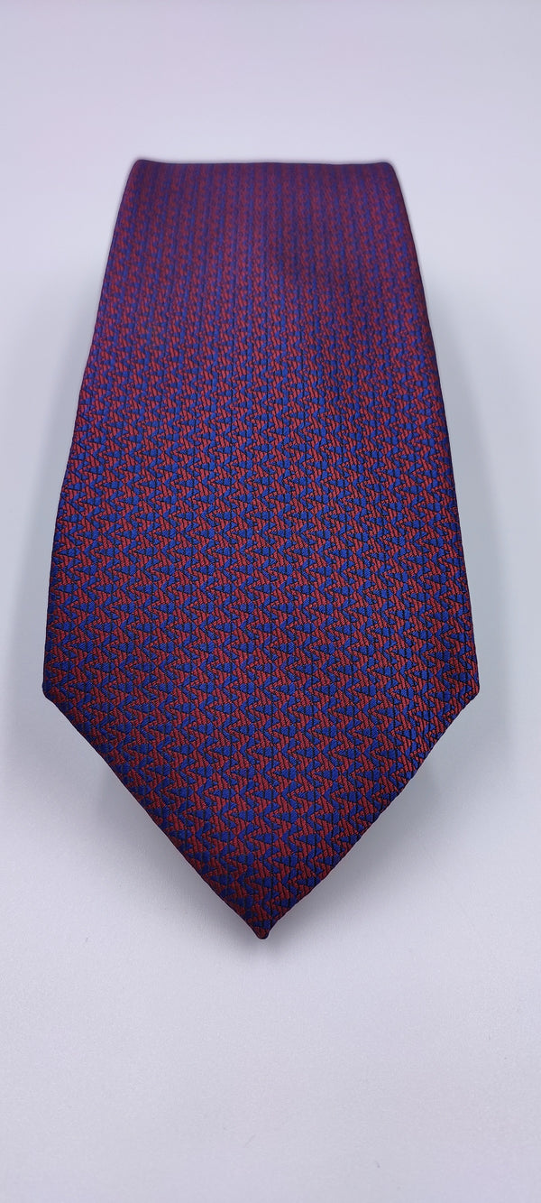 Red & Blue Art. Silk With Pocket Square