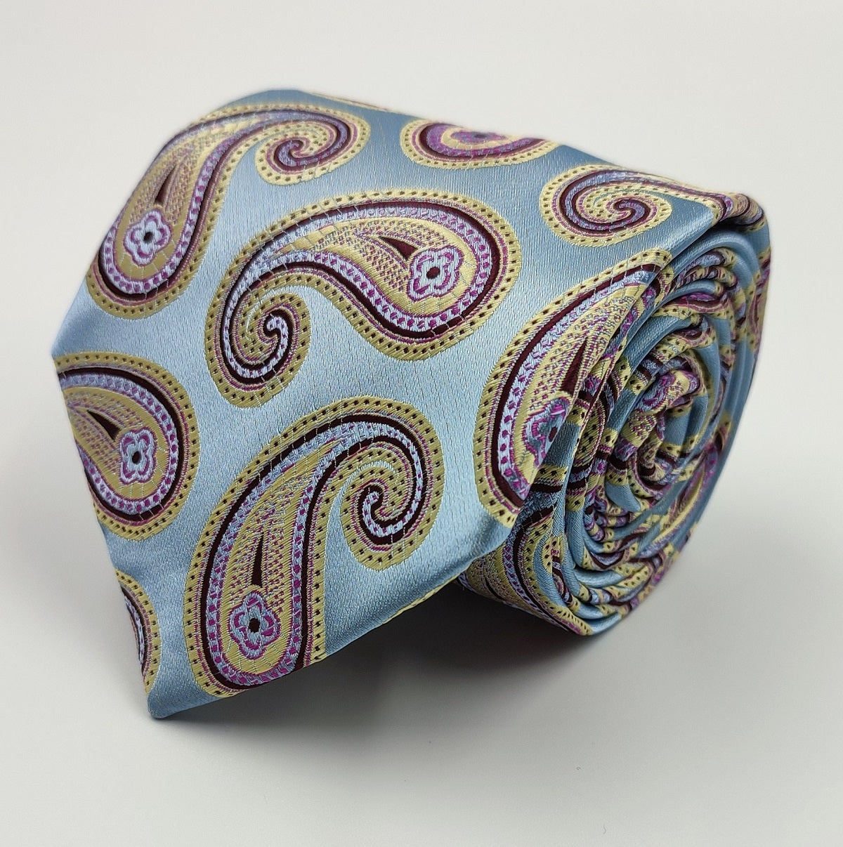 Purple Paisley Art Silk Necktie/With Pocket Square