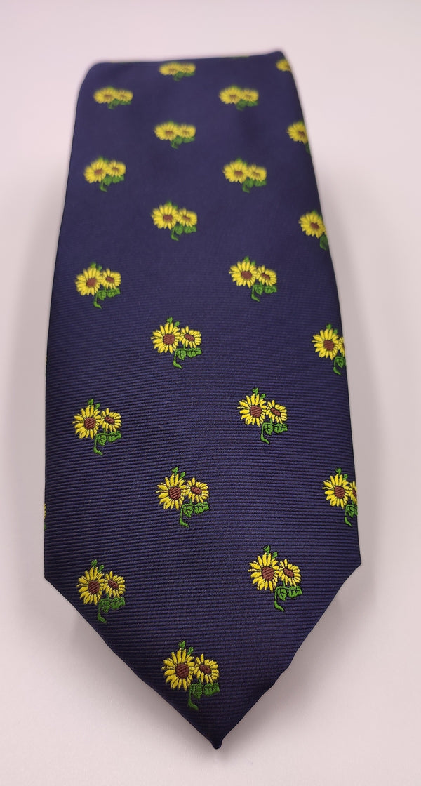 Sunflowers Blue Microfiber Necktie