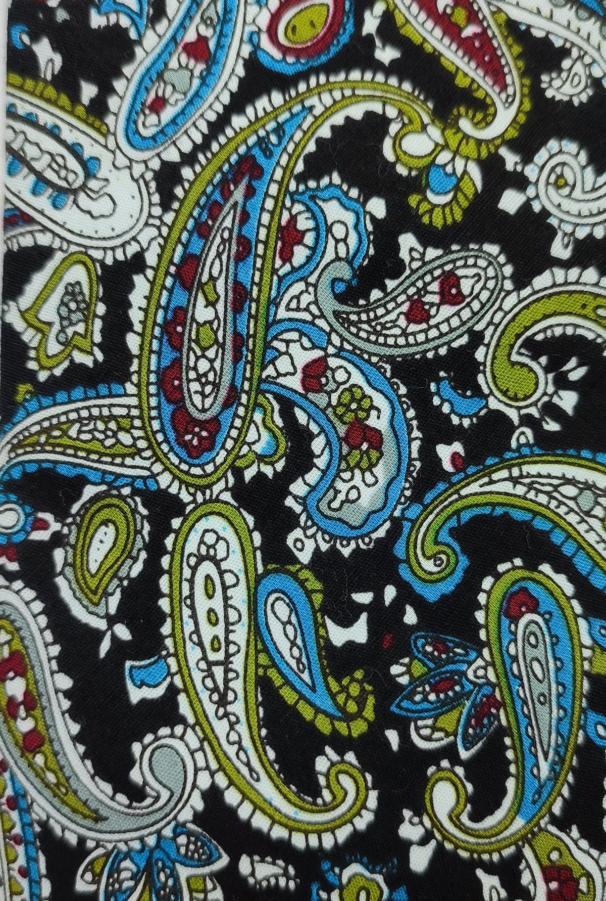 Multicolor Paisley Cotton Necktie/With Pocket Square