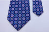 Blue with Pink Bold Circles Microfiber Necktie