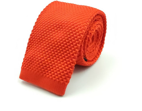 Necktie/Orange Knitted