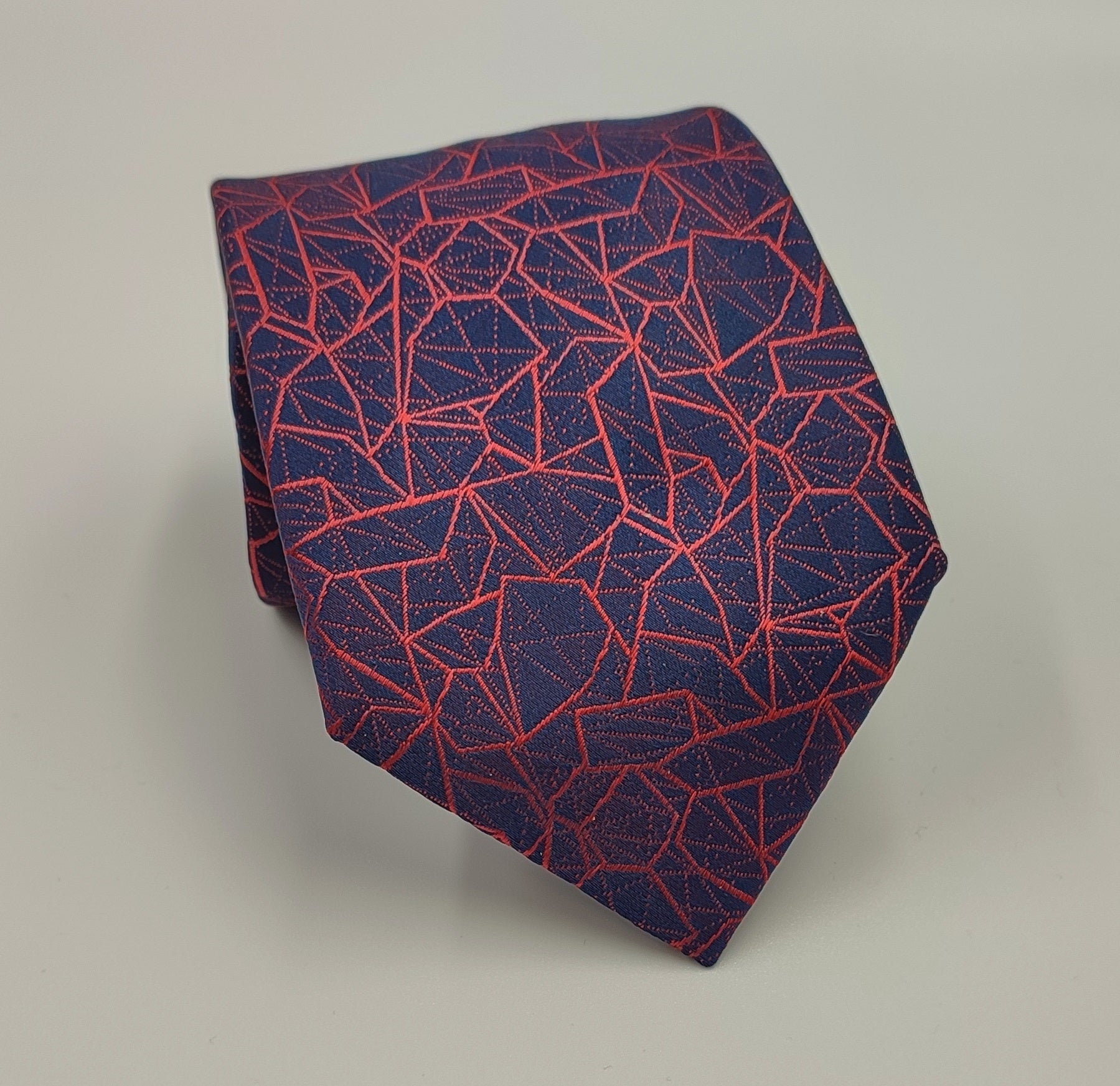 Plaid Blue & Red Microfiber Necktie