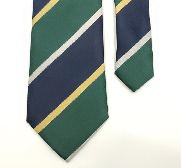 Neckties/Blue & Green Wide Stripped Microfiber