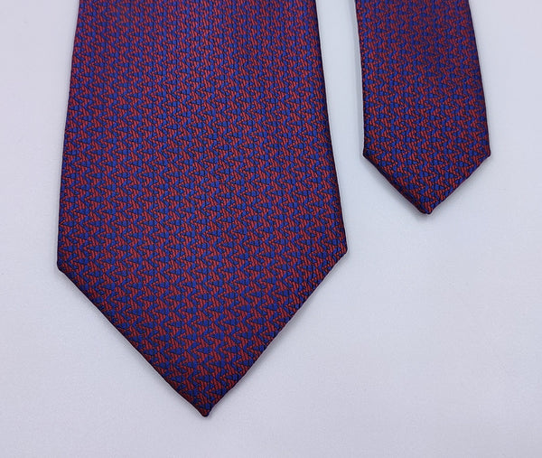 Red & Blue Art. Silk With Pocket Square