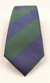 Blue & Green Wide Stripped Microfiber Necktie