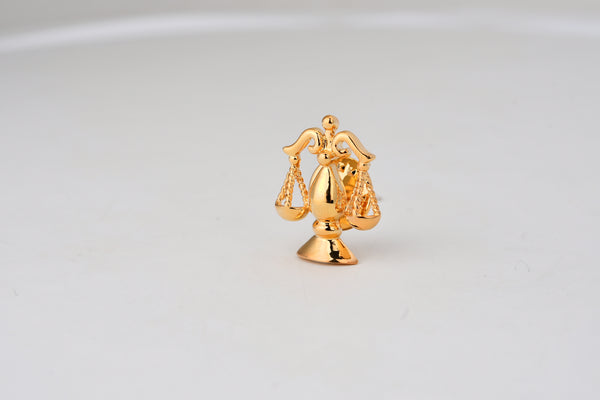 Gold Plated Scale of Justice 3D Brooch