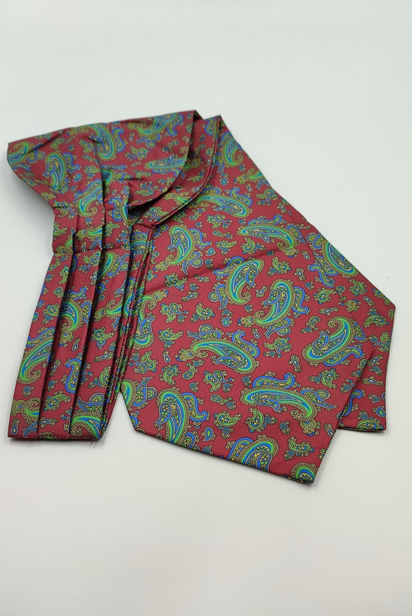 Burgundy Paisley Ascot