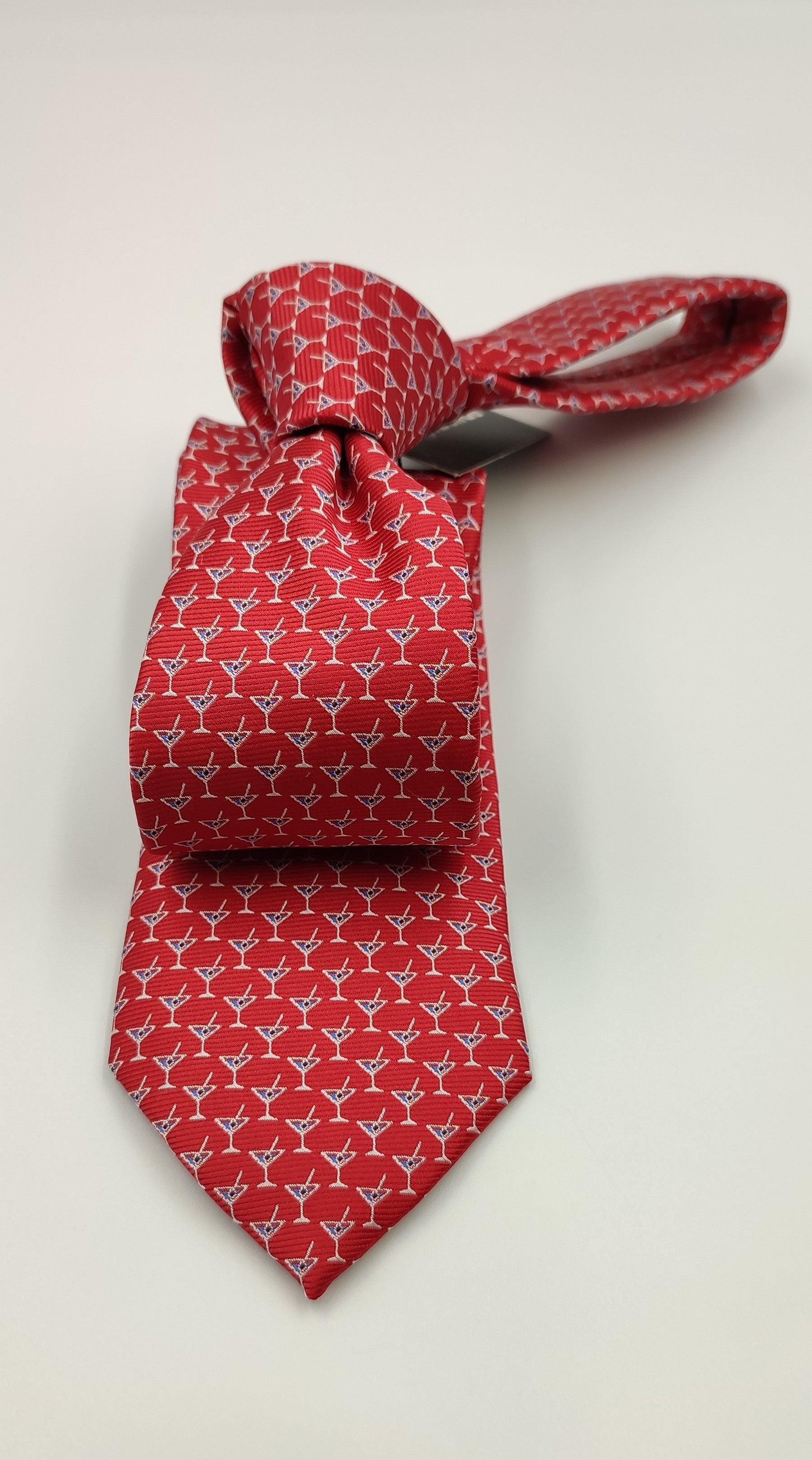 Wine Cup Red Necktie - With Pocket Square